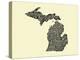 Typographic Michigan Beige Background-CAPow-Stretched Canvas