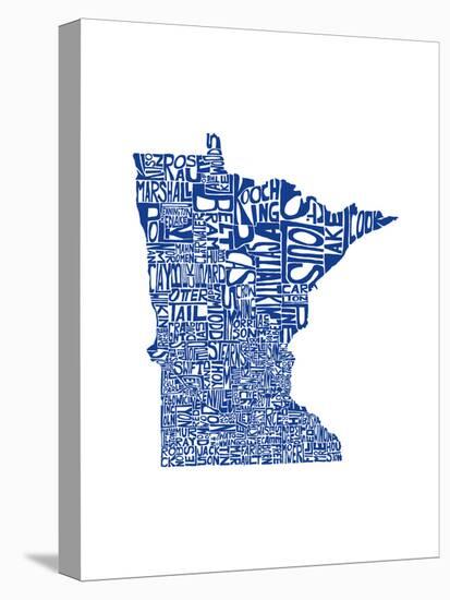 Typographic Minnesota Blue-CAPow-Stretched Canvas