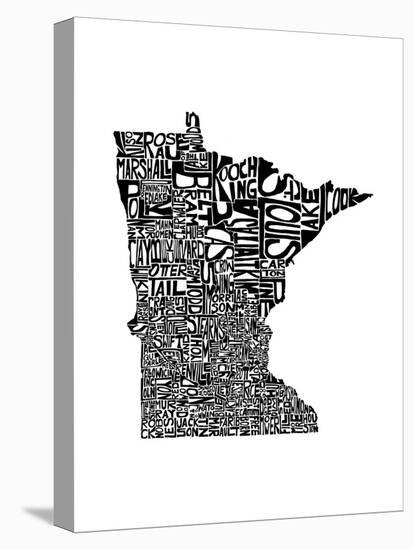 Typographic Minnesota-CAPow-Stretched Canvas