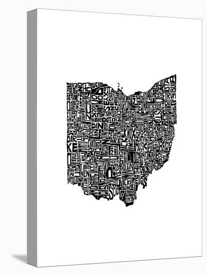 Typographic Ohio-CAPow-Stretched Canvas