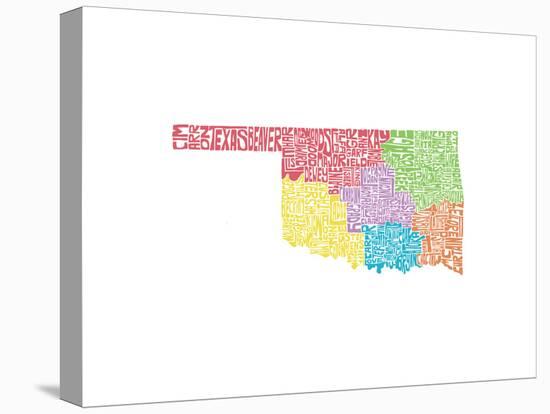 Typographic Oklahoma Regions-CAPow-Stretched Canvas