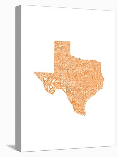 Typographic Texas Orange-CAPow-Stretched Canvas