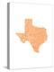 Typographic Texas Orange-CAPow-Stretched Canvas