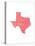 Typographic Texas Red-CAPow-Stretched Canvas