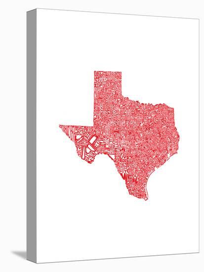Typographic Texas Red-CAPow-Stretched Canvas