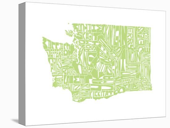 Typographic Washington Green-CAPow-Stretched Canvas