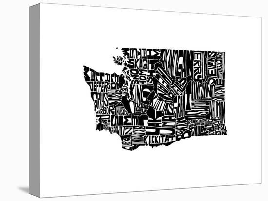 Typographic Washington-CAPow-Stretched Canvas