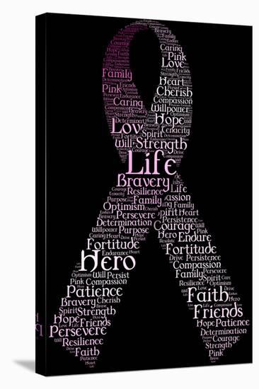 Typography Pink Ribbon-SirTallGuy-Stretched Canvas