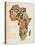Typography Text Map of Africa-Michael Tompsett-Stretched Canvas