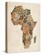 Typography Text Map of Africa-Michael Tompsett-Stretched Canvas