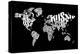 Typography World Map 6-NaxArt-Stretched Canvas