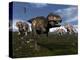 Tyrannosaurus Rex Attacked by Three Triceratops-Stocktrek Images-Stretched Canvas