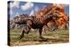 Tyrannosaurus Rex Escaping a Volcanic Eruption-null-Stretched Canvas