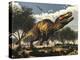 Tyrannosaurus Rex Standing Upon its Eggs to Protect Them-Stocktrek Images-Stretched Canvas