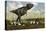 Tyrannosaurus Rex Walking across Desert Terrain-null-Stretched Canvas