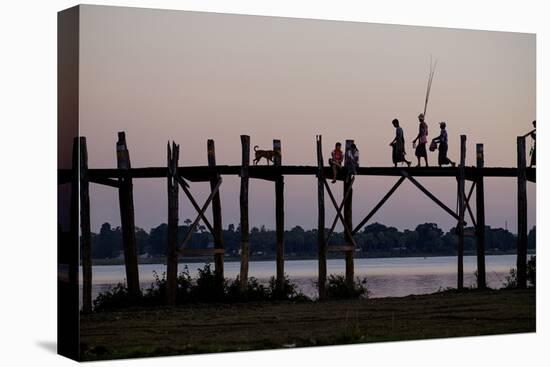 U Bein Bridge, Taungthman Lake, U Bein, Amarapura, Myanmar (Burma), Asia-Nathalie Cuvelier-Premier Image Canvas