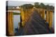 U Bein Teak Bridge with Citadel Pagoda, Amarapura, Mandalay, Myanmar-Keren Su-Premier Image Canvas