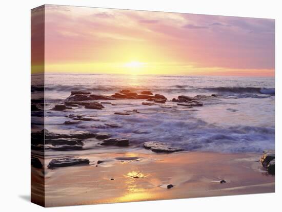 Sunset Cliffs Beach on the Pacific Ocean at Sunset, San Diego, California, USA-Christopher Talbot Frank-Premier Image Canvas