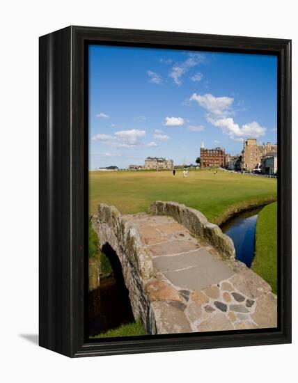 Golfing the Swilcan Bridge on the 18th Hole, St Andrews Golf Course, Scotland-Bill Bachmann-Framed Premier Image Canvas