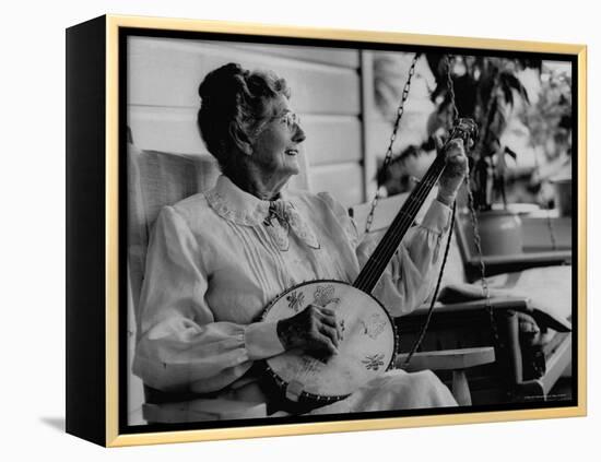 Banjo Player Aunt Samanthey-Robert W^ Kelley-Framed Premier Image Canvas