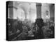 Interior of Munich Beer Hall, People Sitting at Long Tables, Toasting-Ralph Crane-Premier Image Canvas