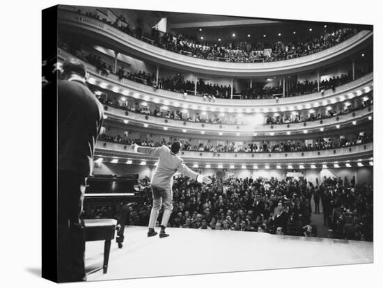 Ray Charles Singing, with Arms Outstretched, During Performance at Carnegie Hall-Bill Ray-Premier Image Canvas