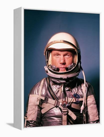 Astronaut John Glenn in a Mercury Program Pressure Suit and Helmet-Ralph Morse-Framed Premier Image Canvas