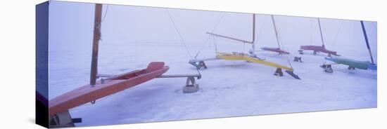 Ice Boats on a Frozen Lake, Grand Rapids, Kent County, Michigan, USA-null-Premier Image Canvas