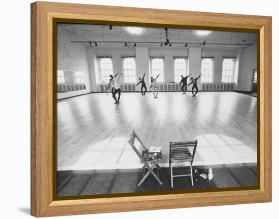 Members of Merce Cunningham Dance Company Practicing before Mirror in Studio-John Loengard-Framed Premier Image Canvas