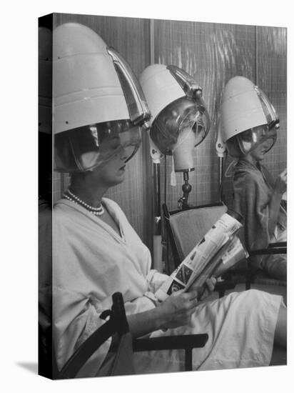 Wig Posing under Drier-Nina Leen-Premier Image Canvas