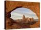 Turret Arch Through North Window at Dawn, Arches National Park, Utah, USA-James Hager-Premier Image Canvas