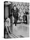 Richard Nixon Bowling at the White House Bowling Alley, 1970-null-Stretched Canvas