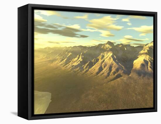 Terragen Render of Mt. Whitney, California, at Dawn Or Sunset-Stocktrek Images-Framed Premier Image Canvas