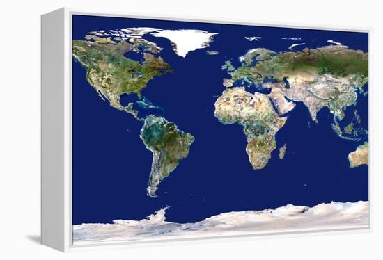 Whole Earth Map-PLANETOBSERVER-Framed Premier Image Canvas