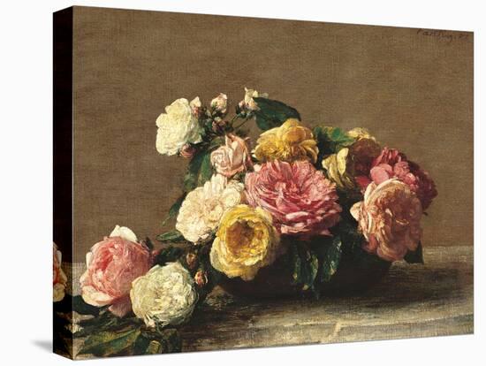 Roses in a Bowl-Henri Fantin-Latour-Premier Image Canvas