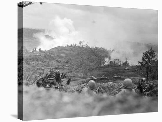 Infantrymen Lying on Ground at Lookout-Sam Goldstein-Premier Image Canvas