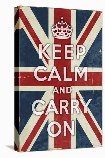 Union Jack - Keep Calm and Carry On-Lantern Press-Stretched Canvas