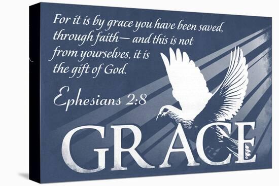 Ephesians 2:8 - Inspirational-Lantern Press-Stretched Canvas