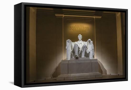 Interior of the Lincoln Memorial Lit Up at Night-Michael Nolan-Framed Premier Image Canvas