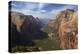 Utah, Zion National Park, View from Top of Angels Landing into Zion Canyon-David Wall-Premier Image Canvas