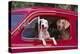 Jack Russel and Weimaraner Sitting in a Car-DLILLC-Premier Image Canvas