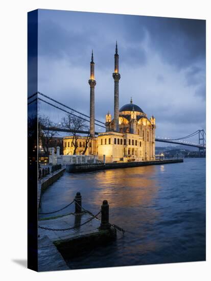 Exterior of Ortakoy Mosque and Bosphorus Bridge at Night, Ortakoy, Istanbul, Turkey-Ben Pipe-Premier Image Canvas