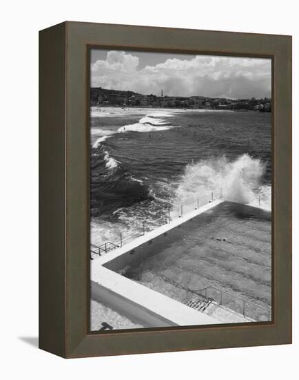 New South Wales, Sydney, Bondi Beach, Bondi Icebergs Swimming Club Pool, Australia-Walter Bibikow-Framed Premier Image Canvas