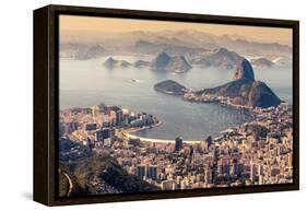 Rio De Janeiro, Brazil. Suggar Loaf and Botafogo Beach Viewed from Corcovado-Curioso Travel Photography-Framed Premier Image Canvas