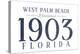 West Palm Beach, Florida - Established Date (Blue)-Lantern Press-Stretched Canvas
