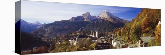 Overview of Berchtesgaden and the Watzmann Mountain in Autumn, Berchtesgaden, Bavaria, Germany-Miles Ertman-Premier Image Canvas