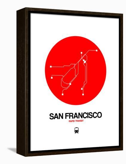 San Francisco Red Subway Map-NaxArt-Framed Stretched Canvas