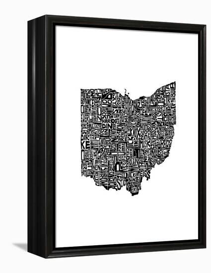 Typographic Ohio-CAPow-Framed Stretched Canvas