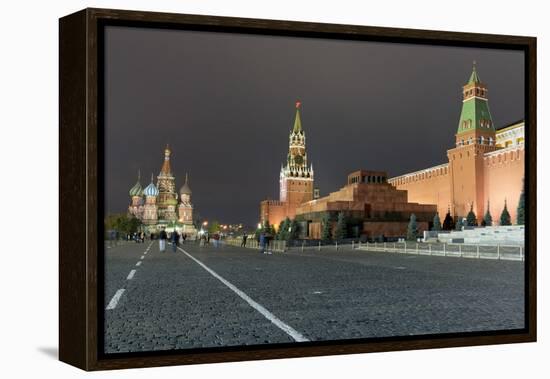Red Square, St. Basil's Cathedral, Lenin's Tomb and walls of the Kremlin, UNESCO World Heritage Sit-Miles Ertman-Framed Premier Image Canvas