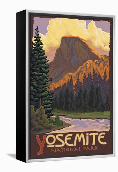 Half Dome, Yosemite National Park, California-Lantern Press-Framed Stretched Canvas